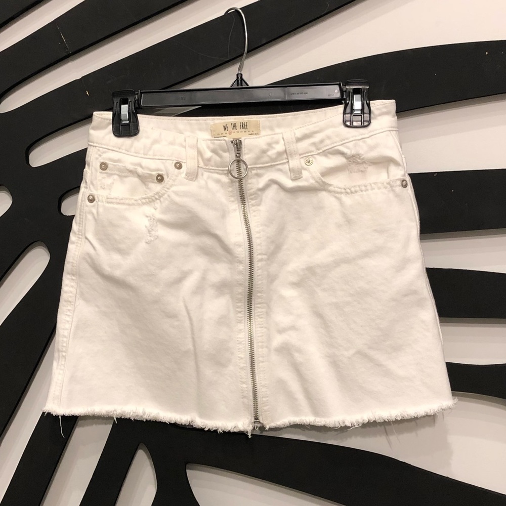 Free People White Denim Skirt